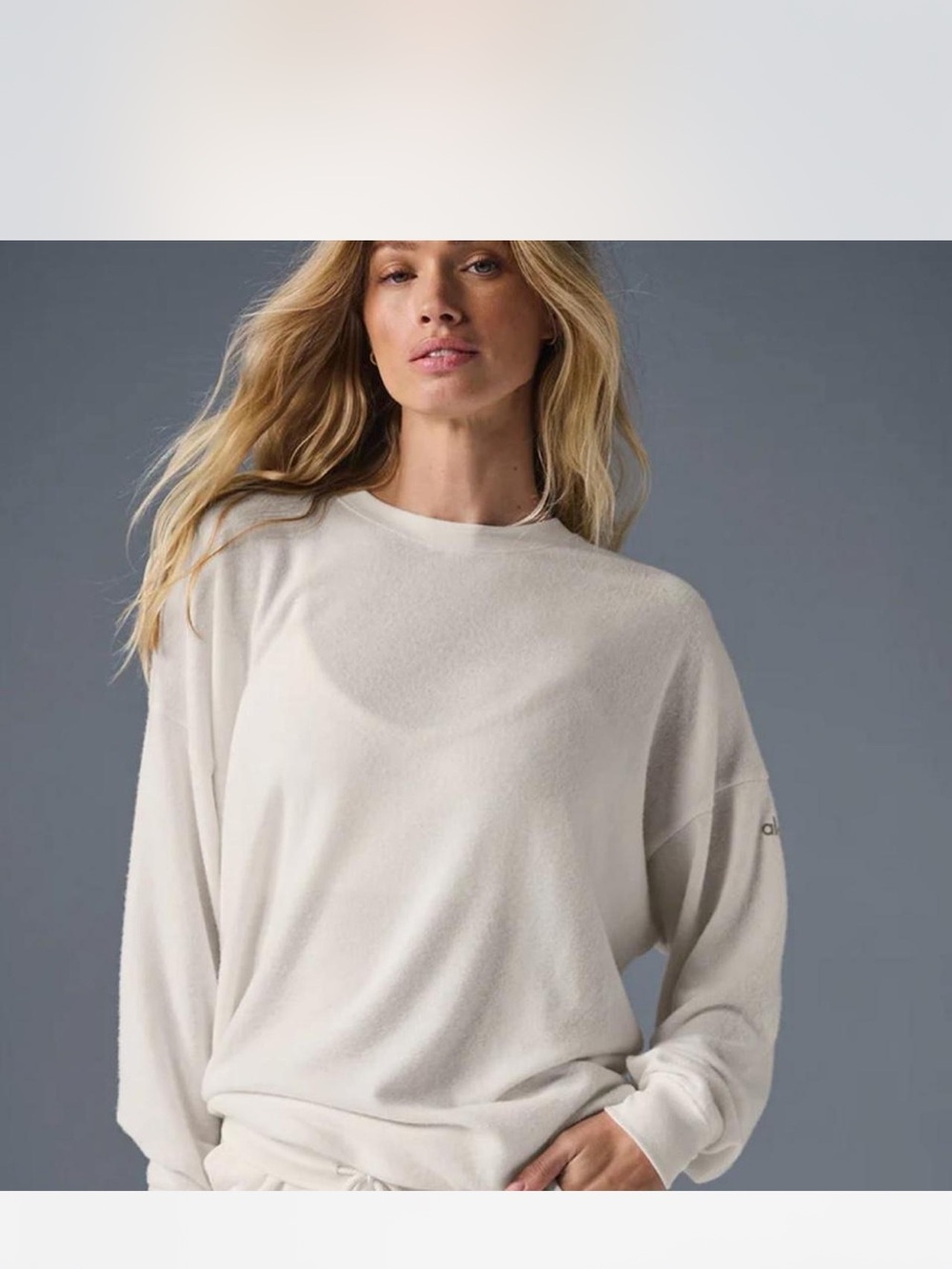 Light Cream Relaxed Crewneck Sweater